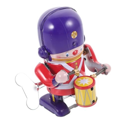 ibasenice Aufziehbarer Blechroboter Trommler Wind Up Drummer Niedlich Mechanisch Cartoonfigur Sammlerstück von ibasenice