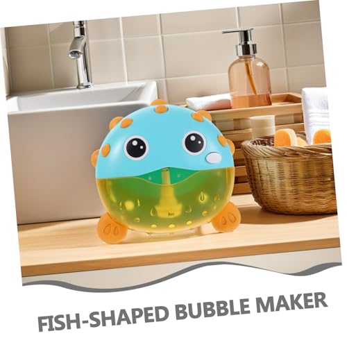 ibasenice Badewannenspielzeug Pufferfisch Bubble Maschine mit Musik Automatische Tragbare Schaummaschine für Badewanne und Dusche Leicht und Einfach zu Bedienen Kreatives Badezimmer von ibasenice