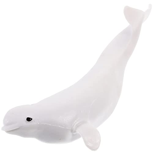 ibasenice Beluga-modellspielzeug Kleine Walfiguren Lebensechtes Simulationswalmodell Wal Kleine Walstatue Realistische Simulationswalfiguren Desktop-wal-Dekoration Plastik Weiß von ibasenice
