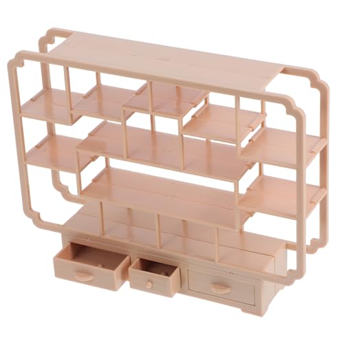 ibasenice Bogu-Rack-Modell Regal Dekoratives holzspielzeug für Regale für Puppenhäuser Miniatur-Puppenhausregal Mini-Möbel Plastik Khaki von ibasenice