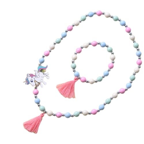 ibasenice Bunte Holzperlen Halskette & Armband Mit Einhorn Für ädchen Ideales Für Partys Und Besondere Anlässe ibasenice Bunte Holzperlen Halskette & Armband Mit Einhorn Für ädchen Ideales Für Partys Und Besondere Anlässe von ibasenice
