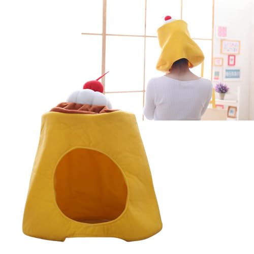 ibasenice Pudding-plüschhut Cartoon-hut Cosplay-kopfbedeckung Lustige Maske für Erwachsene Jungen und Mädchen Leicht Zu Tragen Bleibt auf Einheitsgröße Passend für Halloween-partys von ibasenice