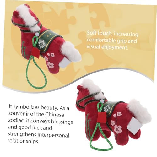 ibasenice Chinesisches Sternzeichen Pferd Plüsch Anhänger Jahr Kuscheltier Maskottchen Weiches Auto Rucksack Dekoration Charm von ibasenice