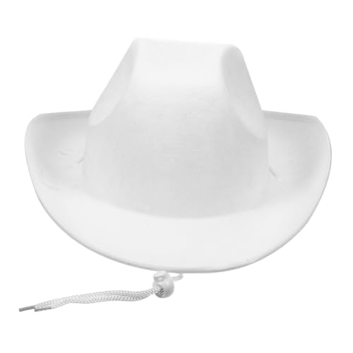 ibasenice Cowboyhut Jeanshut Jeansmütze Sombreros Vaqueros Rodeohut Cowboyhut Cowboykostüme Herrenhüte Roter Hut Sonnenhut Herren Kostümzubehör Cowgirlkostüm Filz Weiß von ibasenice