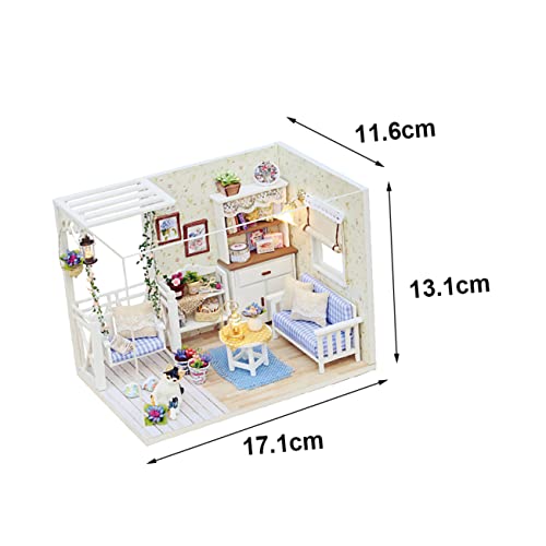 ibasenice Selbstgemacht Miniatur Haus Spielzeug Für Kinder Handgefertigtes Holz Hüttenspielzeug Kreatives Bausatz Modell Kleiner Selbstgemacht Wohnung Für Rollenspiele Sicher Und Einfach von ibasenice