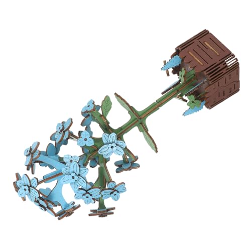 ibasenice DIY Puzzle Hyazinthen Dekor Holzhyazinthen Display Kit 3D Puzzle Für Pflanzenliebhaber Topfblumen Modell Basteln DIY Desktop Blumendekor Holzblumen Montagesatz von ibasenice