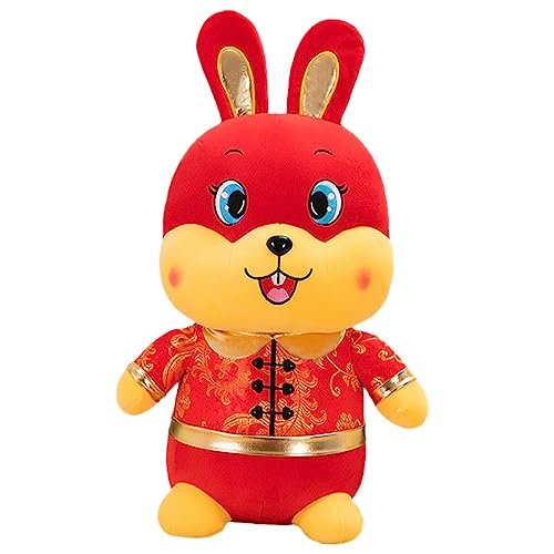 ibasenice Desktop-Kaninchenpuppe Mini-Puppen Tierkreis-Hase-Puppen Hasen Kuscheltier hasenkuscheltiere Bunny Plush Desktop-Hase-Puppe Jahr des Kaninchendekors Baumwoll- und Plüschmaterialien von ibasenice