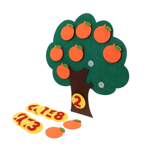 ibasenice Digitales Zahlen lernspiel aus Vliesstoff Pädagogisches Math Teaching Aid für Kleinkinder und Kindergarten Wiederverwendbares DIY Früchte zählspielzeug Sensorisches Lernspiel für von ibasenice