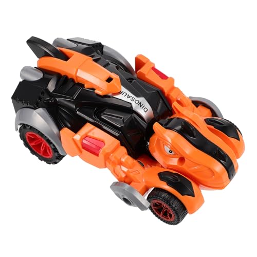 ibasenice Dinosaurier Auto Mit Rückziehmotor Transformierendes Dino Auto Für Jungen Realistische Orangefarbene Tyrannosaurus Nachbildung Ideales Für Ab 3 Jahren von ibasenice
