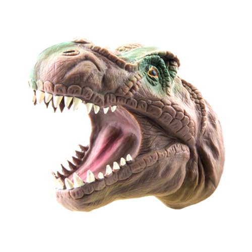 ibasenice Dinosaurier Handpuppe Tyrannosaurus Kopf Realistische Handpuppe Für Und Erwachsene Lustiges Cosplay Braune Tierhandpuppe Für Kreatives von ibasenice