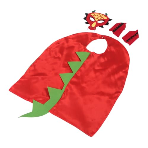 ibasenice Dinosaurier Kostüm mit Kapuze und Umhang Robustes Leicht Anzuziehendes Rollenspiel Kostüm für Jungen und Mädchen Cartoon Dino Design Langlebig für Halloween und Geburtstagsfeiern von ibasenice