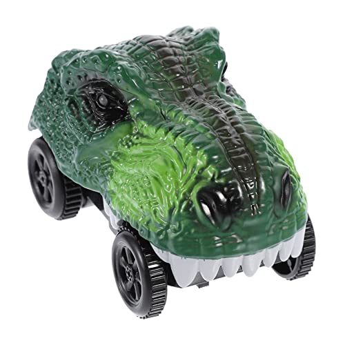 ibasenice Dinosaurier Spielzeugauto Elektrisch mit Leuchtenden LED Lichtern Kleiner Dinosaurier Rennbahn Wagen aus Robustem Kompatibel mit Kinderbahn Batterielos für Entdecken von ibasenice