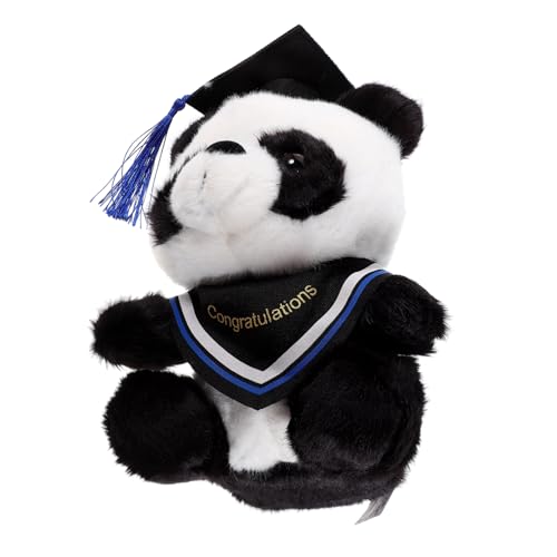 ibasenice Doktor Panda Puppe Abschluss Bär Puppe Abschluss Kuscheltiere Panda Gefüllter Abschluss Bär Cartoon Abschluss Panda Panda Gefüllte Puppe Panda Plüsch Blau von ibasenice