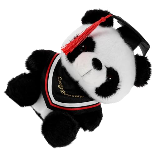 ibasenice Doktor Panda Puppe niedliche Cute Abschluss Plüschpanda zur Abschluss-Plüsch-Panda-Puppe Plüsch-Panda- zum Abschluss Baumwolle rot von ibasenice