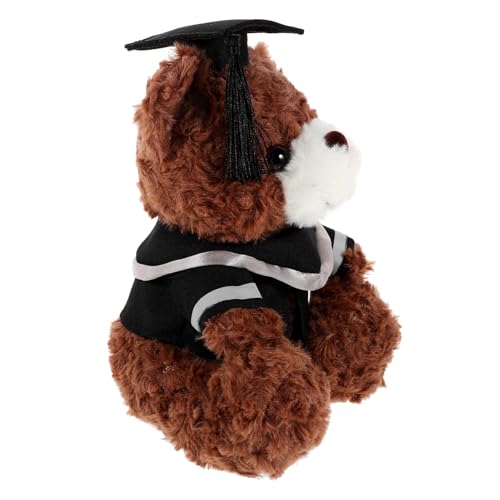 ibasenice Doktorhut Bär Puppe Abschlusshut Plüschbär Abschluss Plüschbär Bequeme Bärenpuppe Kuscheltiere Abschluss Cartoon Bär Doktorbär Stoffpuppe Dunkelbraun von ibasenice