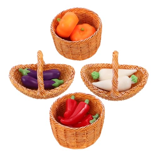 ibasenice Dolhouse Miniatur Foto Requisiten Mini Haus Laden Miniatur Puppenhaus Lebensmittel Dolhouse Lebensmittelmodelle Aus Kunstharz Kleiner Korb Mit Griff Dekoratives von ibasenice