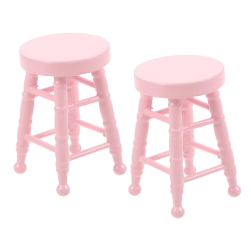 ibasenice Dollhouse Möbel Hochbeiniger Stuhl Kompaktes Design Für Sammler Und Kreatives Rosa von ibasenice