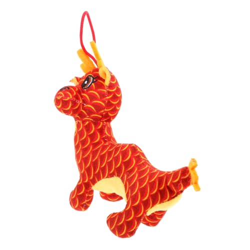 ibasenice Drachen-Sternzeichen- Drachen Kuscheltier chinesische neujahrsdekoration Drachen Stofftier mit Saugnapf ausgestopftes Drachenspielzeug Stofftier Plüsch rot von ibasenice