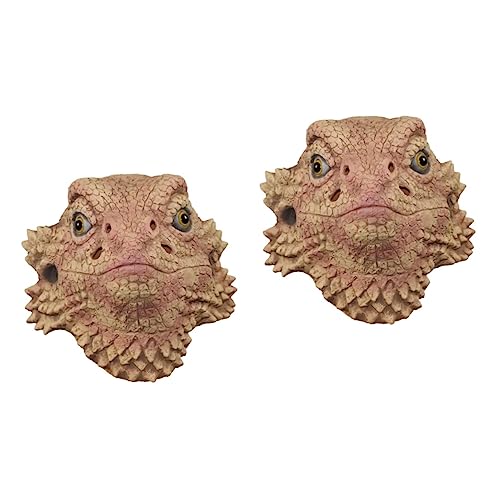 ibasenice Echsen Maske 2 Maske Neuartige Halloween- Bar- Halloween-requisiten Tierische Kopfbedeckung Tierkopf Halloween-party- Performance-requisiten von ibasenice