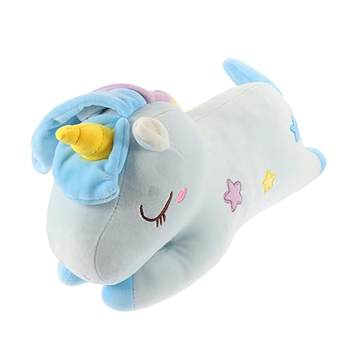 ibasenice Einhorn-Puppe bettzeug betteinlagen kinderknallzeug Unicorn Toy kinderbettwäsche Set Dekoration Puppe in Tierform Kissen im Tierdesign Plüsch Blue von ibasenice