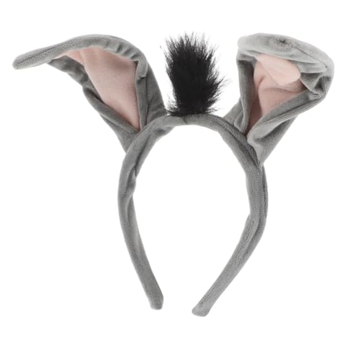 ibasenice Esel Ohrhaarband Tierstirnband Stirnbänder für Partys Halloween Stirnband Kostümstirnband Halloween Tierohren Stirnbänder Esel-Haarbänder Tier-Stirnband-Kostüm Stoff Grau von ibasenice