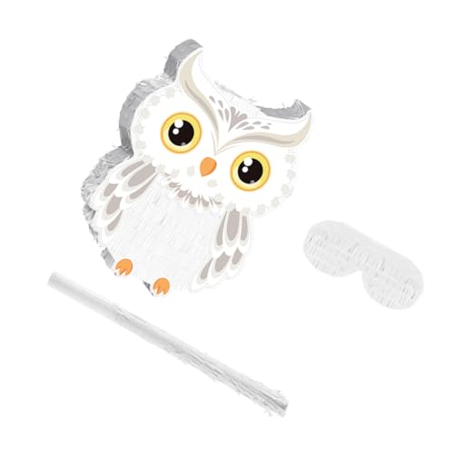 ibasenice Eule Piñata mit Stab und Augenbinde Waldtier Design Praktische Öffnung zum Befüllen Vielseitiges Partyspiel für Kindergeburtstag Halloween Shower und Dschungel Motto von ibasenice