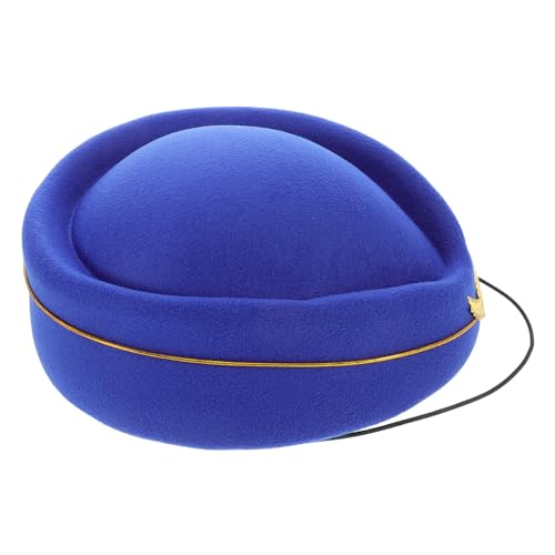 ibasenice Faux Wool Stewardess Uniform Hat Damen Filz Baskenmütze Mütze für Bühne Party Cosplay Eleganter Airline Look in ibasenice Faux Wool Stewardess Uniform Hat Damen Filz Baskenmütze Mütze für Bühne Party Cosplay Eleganter Airline Look in von ibasenice