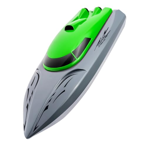 ibasenice Ferngesteuertes Elektroboot USB Wiederaufladbar Wasserdichtes Schnellboot mit Motorleistung Fahrzeit Grünes Poolboot von ibasenice