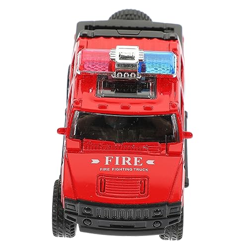 ibasenice Feuerwehrauto Zurückziehen Kinderwagen Spielzeug Kinderspielzeug Kleinkind Legierung Karikatur Modellauto von ibasenice