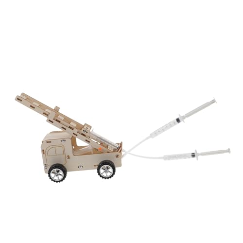 ibasenice Feuerwehrleiterwagen Modell Bausatz Holz DIY Lernspielzeug für Kreatives Handwerk Fördert Motorische Fähigkeiten und Wissenschaftliches Verständnis für Geburtstag und Schuleinsatz von ibasenice