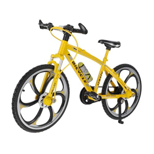 ibasenice Finger Bike Miniatur Fahrrad aus Flexibles Fingerspielzeug zum Stressabbau Desktop Training für Fingerfertigkeit Gelb Realistisches Rennrad Modell für Erwachsene von ibasenice