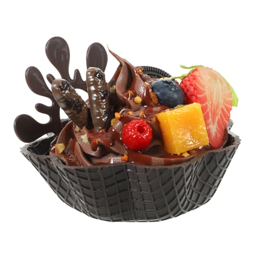 ibasenice Fruchtmodell Künstliches Modell Kommerzielles Modell Speiseölfilter Eislöffel Kegelmodell Frittierkorbfilter Schokoladenmodell Eiscreme Gewachster Faden Kaffeebar-Modell PVC von ibasenice