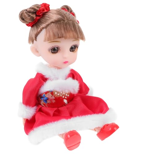 ibasenice Frühlingsfest-Puppe Kostümpuppe Für Babypuppen Schulkinderpuppenspielzeug Kostüm Puppe Mädchen Mädchen Puppe Festliche Puppe Rot Kunststoff von ibasenice