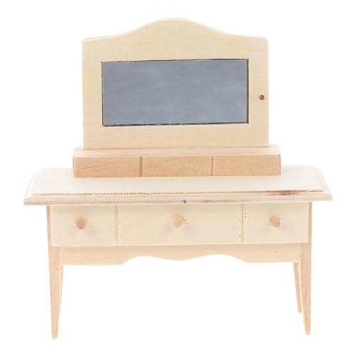 ibasenice Schminkspiegel-spielzeugset Aus Holz Für Kinder Miniaturmöbel Mini-hausdekor 1 Stück von ibasenice