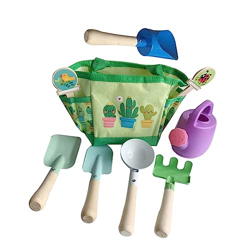 ibasenice Gartenwerkzeug Set 9 Teiliges Gartenwerkzeugset Mit Gießkanne Lernspielzeug Für Kleinkinder Outdoor Gartenspielzeug Für Jungen Und Ädchen Grüner Tragetasche Ideales Für Gartenwerkzeug von ibasenice