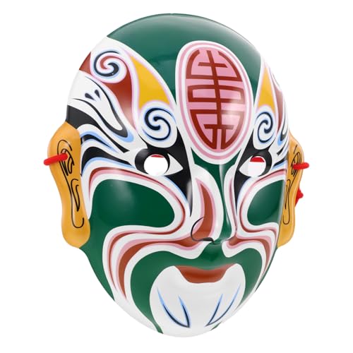 ibasenice Gesichtsmaske Theatermasken Party-cosplay-requisiten Traditionelle Chinesische Maske Maskenprop Dekorative Maske Halloween-party-accessoire Theaterrollenmaske Grün Plastik von ibasenice