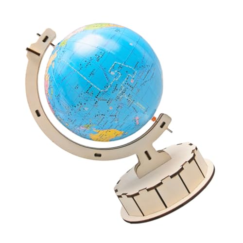 ibasenice Globe-Lehrmittel Weltkarte Interaktiver pädagogischer unbemalter Kleiner Modelle spielsachen erdanker -DIY-Erdkugel- Globe Toy Holz Colorful von ibasenice