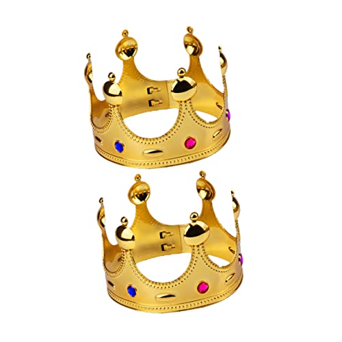 ibasenice Goldene Königliche Krone Aus Kunststoff Antike Monarchenkrone Für Halloween Party Theater Geburtstagsfeiern Für Gäste von ibasenice