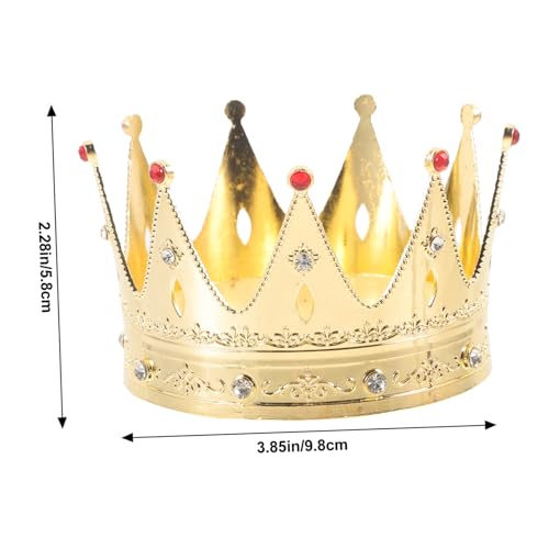 ibasenice Goldfarbene Mädchen Krone aus Sicheren Materialien Elegante Geburtstagskrone mit Funkelnden Schmucksteinen Zierliches Haar Accessoire für Party und Cosplay von ibasenice