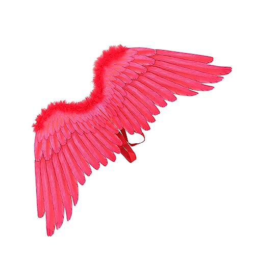 ibasenice Große Engel Flügel Kostüm Requisite für Halloween und Cosplay Rote Feder Flügel für Bühnenauftritte und Festliche Anlässe für Damen und Mädchen von ibasenice