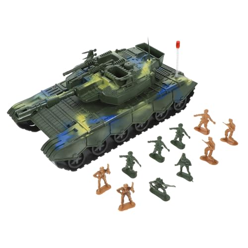 ibasenice Großes Militärpanzer mit Trägheitsfunktion und Zufälligen Soldatenfiguren Robustes Militärfahrzeug für Jungen und Mädchen Langlebiges Kinderspielzeug Zufällige von ibasenice