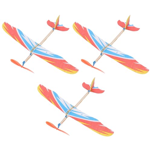 ibasenice DIY Kreatives Flugzeugmodell Gummiband Flugzeug 3Pcs DIY Kreatives Flugzeugmodell Zartes Vogeldesign Gummibandbetriebenes Lehrspielzeug FüR Kinder, Ideal Als Mitgebsel FüR von ibasenice