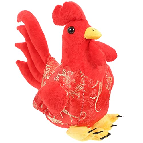 ibasenice Hahn Plüschtier Figuren Raumzubehör Puppe Hochzeitsfeier schmücken Halloween- pummeluff Kuscheltier Wedding Day Partygeschenk Hochzeit Schmuck Baumwolle rot von ibasenice
