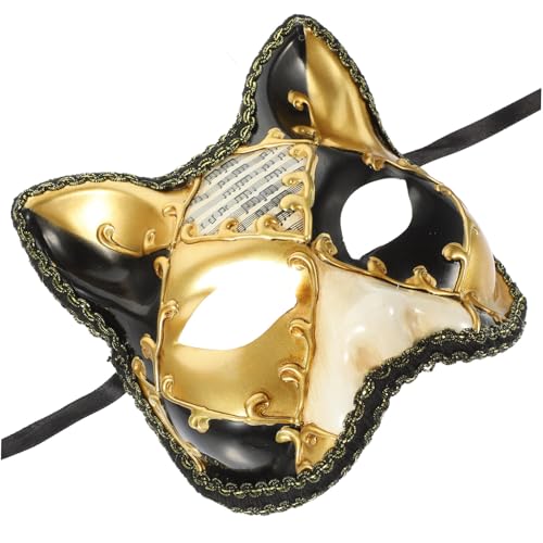 ibasenice Halbgesichtige Raubkatzenmaske tierische Maske Cosplay-Maske Maske und halloween costume halloween kleidung Halloween-Fuchsmaske halbgesichtige Fuchsmaske Plastik Black von ibasenice