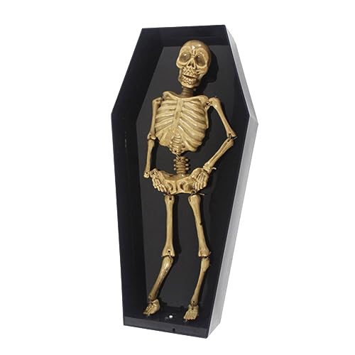 ibasenice Halloween Elektrischer Sarg Tanzender Skelettsarg Halloween-Party-Requisite Halloween-streichspielzeug Gruseliges Halloween- Skelett Black von ibasenice