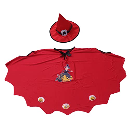 ibasenice Halloween Kostüm mit Kürbis Cape und Hut Lustiges Cosplay für Jungen und Mädchen Party und Bühnenauftritt Verkleidung Geeignet für Körpergröße von ibasenice