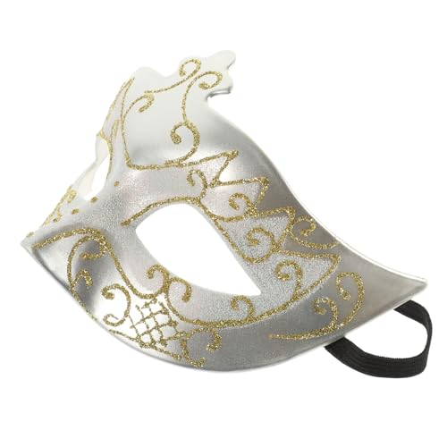 ibasenice Halloween Maske für Männer Goldene Cosplay Maske Halbseitige Maskerade aus Kunststoff Kostümzubehör für Halloween und Mottopartys Wiederverwendbar und Leicht von ibasenice