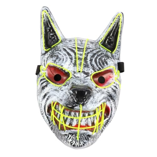 ibasenice Halloween-Maske halloween horror halloween grusel mouth mask Halloween-Cosplay geführt Gruseliges Halloween-Design Kostüm Halloween-Partymaske LED-Maske Plastik Colorful von ibasenice