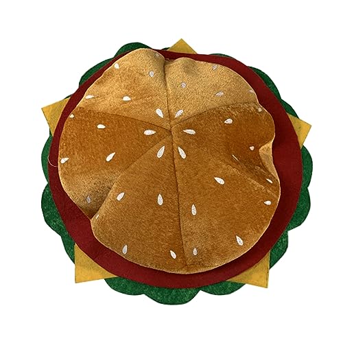 ibasenice Hamburger Hut Fast-Food-Hüte kahle Kappe individuelle Mütze Trucker-Hut Trucker-Mützen Partyhut-Requisite Hut- dekorativer Burgerhut Burger-Kopfschmuck Kostümzubehör Vlies von ibasenice