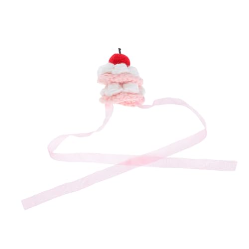 ibasenice Handgehäkelte Mini Puppe Mütze Strick Beanie in Erdbeer Kuchenform Mini Festhut für Plüschtiere Geburtstags Festtagsdekoration von ibasenice